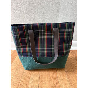Punctuate Plaid Tote Bag